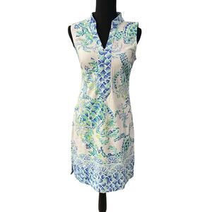 NWT Lilly Pulitzer Turtle Print LARSEN SHIFT Dress XS Sleeveless ISLAND RIDE NEW